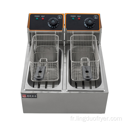 Fryer industriel Commercial 4L + 4L Dual Cylinder Electric Fryer